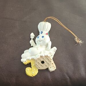 Cute Bunny Ornament with Yellow and Blue Accents